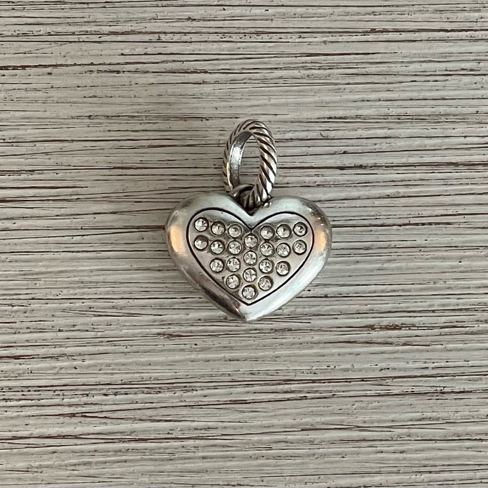 Brighton Silver and Crystal Amore Heart Charm